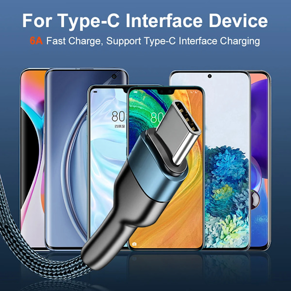Vumpach USB typ C-kabel Snabbladdningsdatakabel Laddarkabel c För iphone 15 Samsung s21 A51 xiaomi mi 10 redmi huawei Kabel Gray 2m