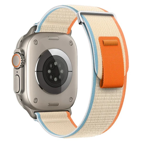 Trail Loop Strap För Apple Watch Ultra 2 49Mm Serie 9 8 7 45Mm 41Mm Sport Nylon Armband För Iwatch 6 5 4 3 Se 44Mm 40Mm 42Mm Milk white orange For 38mm 40mm 41mm