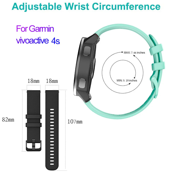 Vivoactive 3S 4S Armband för Garmin Venu 2S Vivomove 3S Forerunner 255S Active S Armband 18mm Silikon Smart Klockarmband Wine red 18mm Forerunner 255S