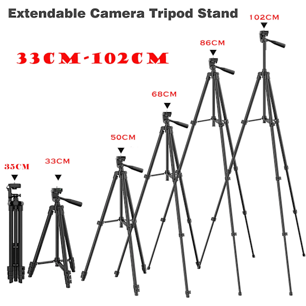 103cm Lättvikts Kamerastativ För Mobil Tripod Kamera Portabel SLR Bluetooth-kompatibel Skrivbords Kam Stativ Monopod Smartphone Silver