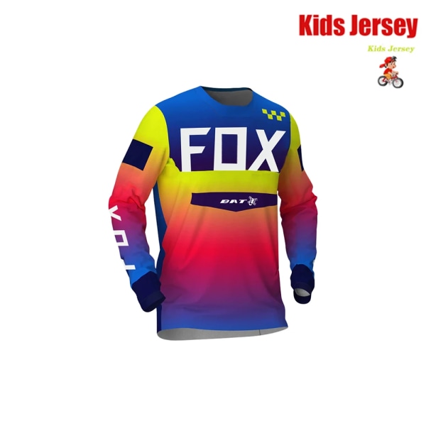 BAT FOX Kids Downhill-tröja Camiseta Enduro MTB-tröja Quick-Dry Barn Offroad DH Mountain Bike Motocross-tröjor KA-CL060 XS