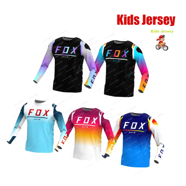 BAT FOX Motocrosströja för barn Downhilltröja Off Road Racing T-shirt Snabbtorkad Mountainbiketröja för barn Barnkläder KA-AL566 S