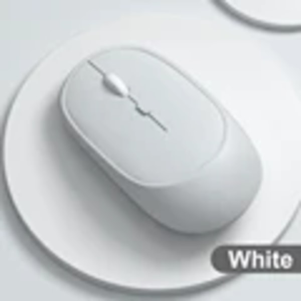 Trådlös mus, laddningsbar mus, spelmus, dubbla lägen, Bluetooth-kompatibel 2,4G USB, tyst mus för bärbar dator, surfplatta, Macbook, mus White A