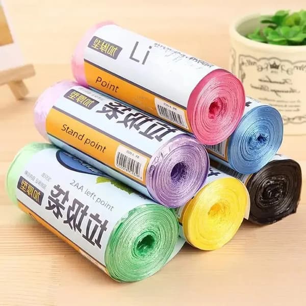 Färgglada roll-on handhållna soppåsar för hemmakontor PURPLE Flat Mouth 20 PCs