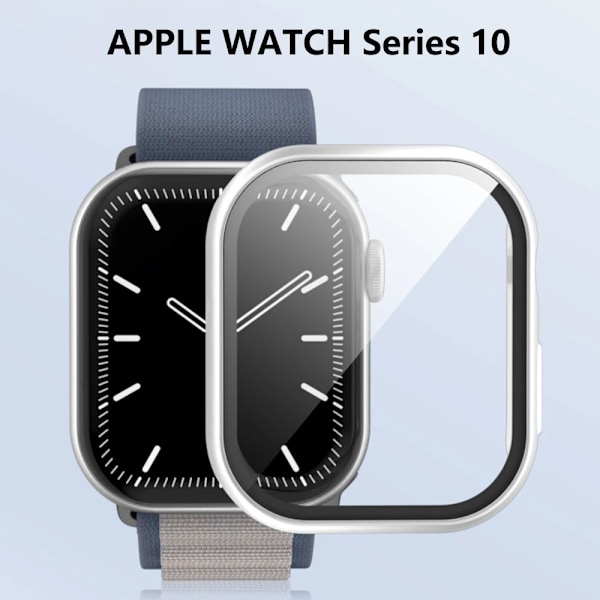 Härdat Glas + Skal För Apple Watch 10 42mm 46mm Matt Hård PC Bumper Skärmskydd Fodral iWatch serie 10 42/46 Tillbehör Rose gold Series 10 46MM