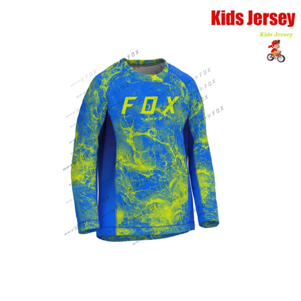 BAT FOX Kids Downhill-tröja Camiseta Enduro MTB-tröja Quick-Dry Barn Offroad DH Mountain Bike Motocross-tröjor KA-AL104 M