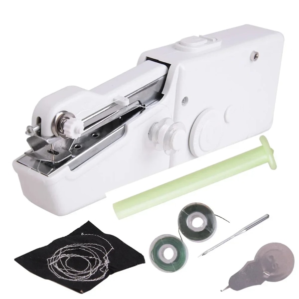 Mini Machine à Coudre à Main, Electrique, Portable, Reparation Rapide, Bricolage, Vêtements White A
