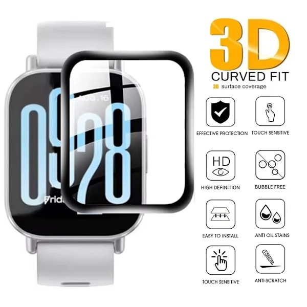 Skärmskydd för Xiaomi Redmi Watch 5 Active/Lite Tillbehör Mjuk TPU HD Klar Anti-Rep Film för Redmi Watch 4/3 active 4 Pcs Redmi Watch 5 Active