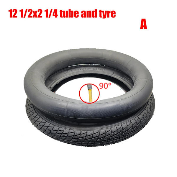 12 tums däck 12 1/2x2 1/4 ytterdäck 12x2,125/2,35 innerslang för baby Vikbar cykel bärsele, cykelhjul Tube and Tyre 90D