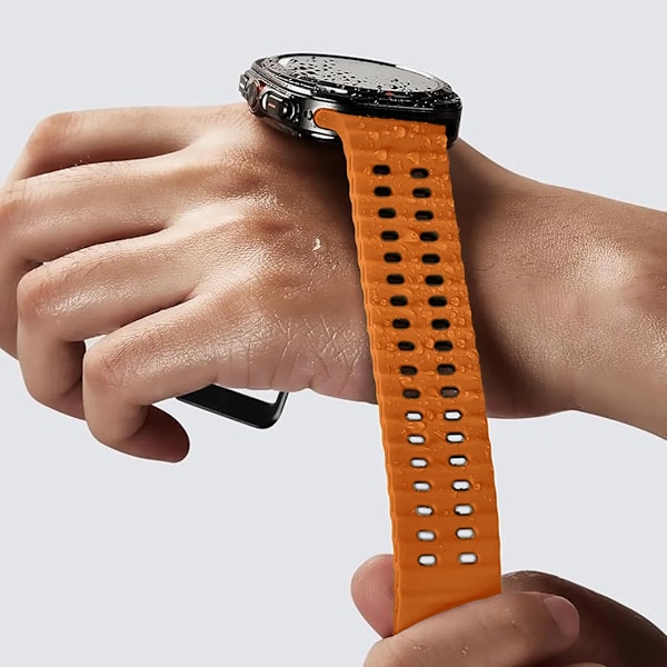 NYTT marint silikonarmband för Samsung watch ultra 47mm Armband utan glipor Sport tvåfärgat band för Galaxy 7 ultra klockarmband OrangeS Galaxy Watch 7 Ultra