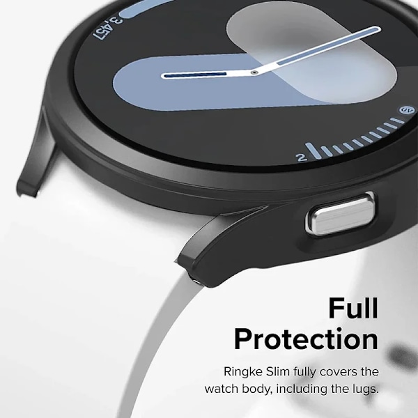 Skyddsfodral+Härdat Glas för Samsung Galaxy Watch 7 6 5 4 40MM 44MM Skärmskydd för Samsung Watch 7 6 5 4 Fodral Black for Watch 7 44mm
