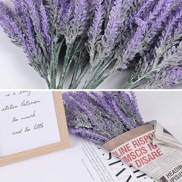 Konstgjorda lavendelhemsblommor simulerar lila blommor plastdekoration för brudars bröllopsträdgårdsdekoration 6 pieces