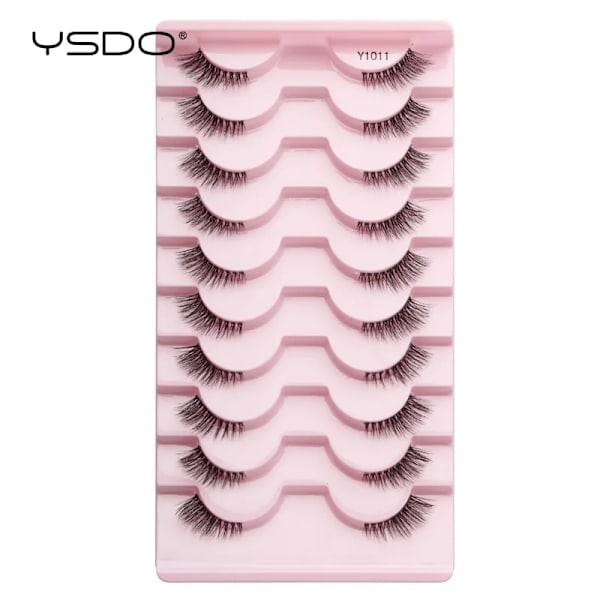 Lashes 3/10 Par Half Lashes Katt Öga Naturliga Långa Snor 3D Mink Ögonfransar Full Remsa Lashes Makeup Förlängning Verktyg 10 pairs-  Y1011
