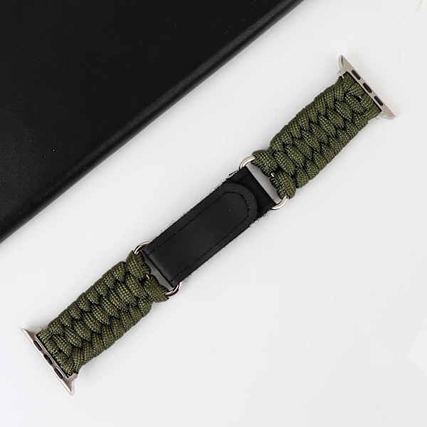 Rem För Apple Watch Band Ultra 49Mm 9 8 7 45Mm 41Mm Utomhus Sport Watchband Iwatch Series Se 6 5 4 3 44Mm 42 Mm 40Mm Nylonrep Green 42mm 44mm 45mm