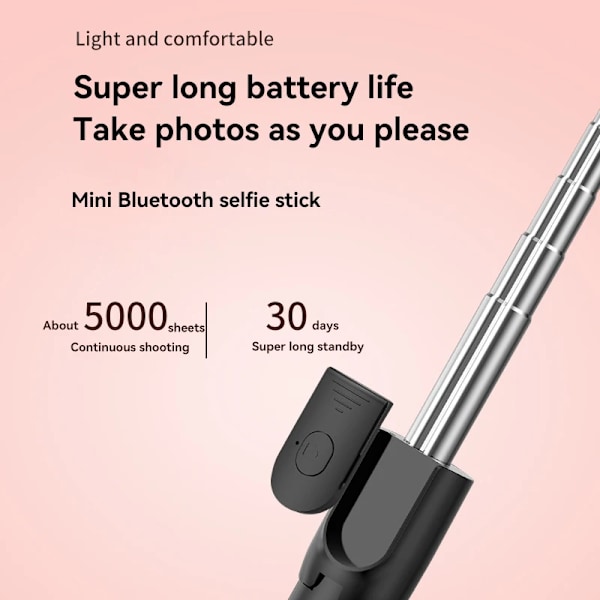 Xiaomi Bluetooth Selfie Stick Stativhållare Med Fjärrkontroll Fyllnadsljus Utdragbar Trådlös Fjärrkontroll Infällbart Telefonstativ Blue