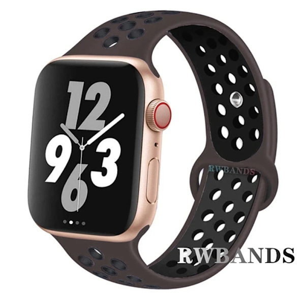 Sportarmband för Apple Watch Band 46mm 44mm 40mm 42-38-41mm 45mm Andningsbart Armband iWatch Series 10 9 8 7 6 SE 5 3 Ultra 2 49mm 49dark brown black 38 40 41 S10-42mm SM