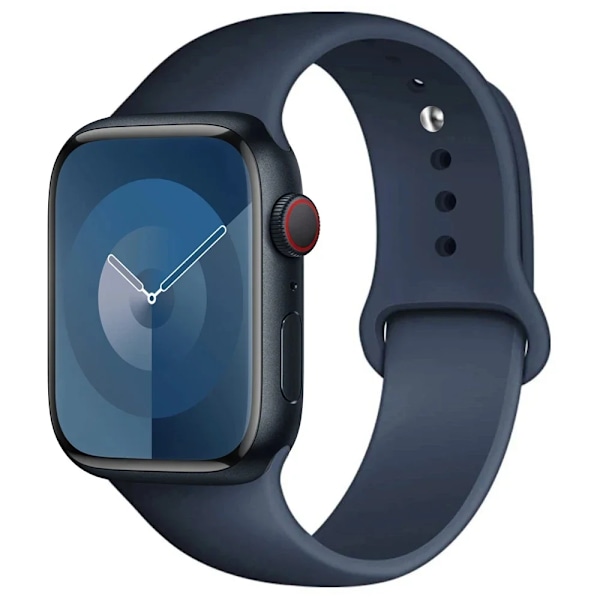 Silikonarmband för Apple Watch armband 44mm 45mm 40mm 41mm 42-38mm 45 mm sportarmband iwatch serie 8 7 6 5 4 3 SE 9 Ultra 2 49mm 8 midnight blue 49mm-42-44-45mm S-M