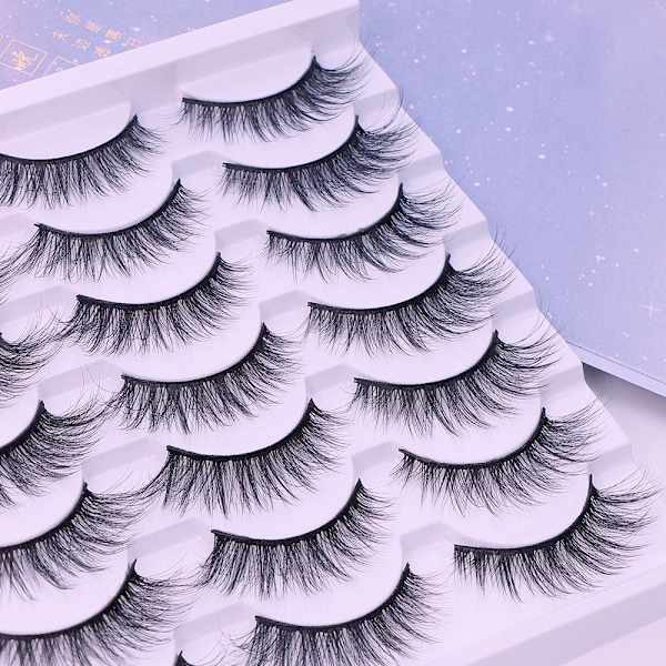 Ayrmilla Naturliga Falska Ögonfransar 5/10/14Pairs Dramatiska 3D Mink Lassar Tjocka Falska Ögonfransförlängning Faux Cil S Makeup Maquiagems 14Pairs-DM03