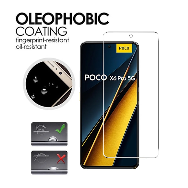 4 st Härdat Glas För POCO X6 X7 X5 X4 X3 F7 F6 F5 GT Pro Skärmskydd För POCO M6 M5 M3 Pro 5G C65 C40 Skyddsglas For POCO X3 NFC 4PCS