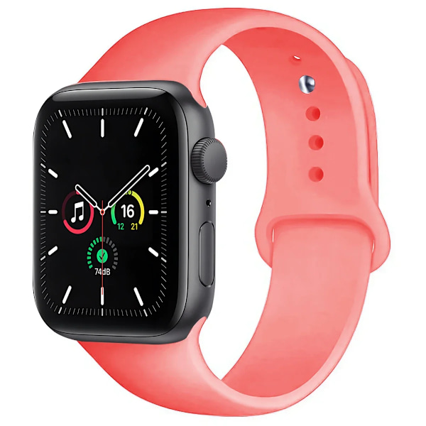 Silikonarmband för Apple Watch Band Ultra 2 49mm 45mm 44mm 41mm 40mm 38mm Correa Armband IWatch Series 9 8 7 5 4 3 8 6 SE 44mm Rose 38mm 40mm 41mm S