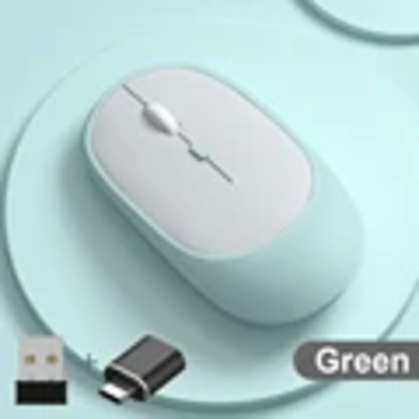 Trådlös mus, laddningsbar mus, spelmus, dubbla lägen, Bluetooth-kompatibel 2,4G USB, tyst mus för bärbar dator, surfplatta, Macbook, mus C with adapter
