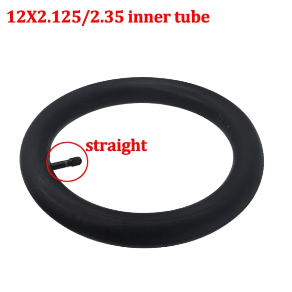 12 tum 12x2.125/2.35 innerslangskamera med böjd eller rak ventil För 12x2.125(57-203) cykel elektrisk skoterdäck inner tube straight