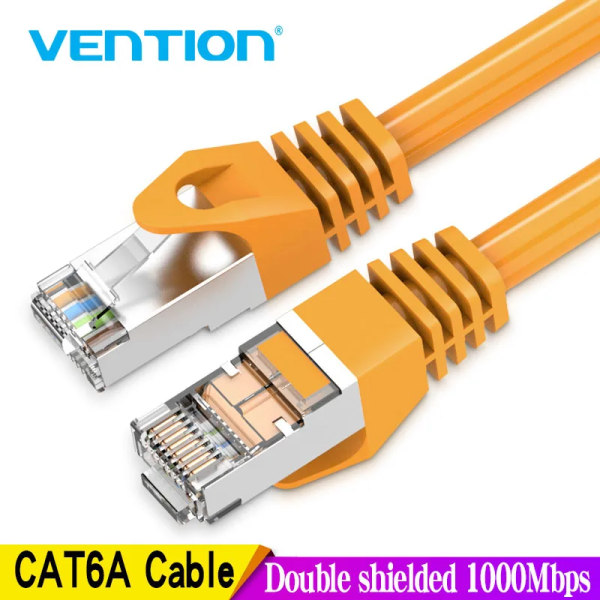 Ventilations-kabel Ethernet RJ45 Cat SnapLan UTP RJ 45, cordon réseau för Cat6 Cat6a, kompatibel Patch rette för modem router 50cm CAT6A Double shield