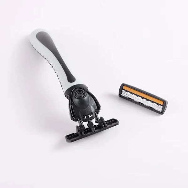 Rakapparat Ny design för män Rakhyvel Rakning Trelagersrakapparat Återanvändbar rakkniv Importerad blad Multi Tool Head Change Gray