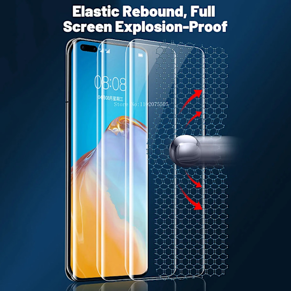 3 st Hydrogel Film Mjukt Skärmskydd För Huawei P30 P40 P50 P20 Mate 40 30 20 Pro Lite Plus Tillbehör Ej Glas Full Täckning For Mate 40 Pro Plus 3PCS