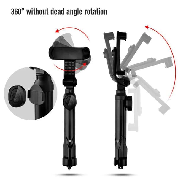 Bluetooth Selfie Stick Roreta 3 i 1 Trådlös Vikbar Mini Stativ Expanderbar Monopod med Fjärrkontroll för iPhone IOS Android WHITE