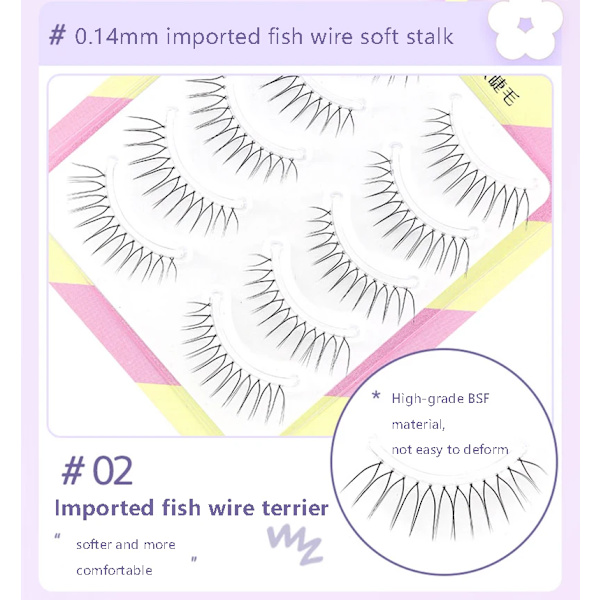Dröm Deer 5 Par Falska Ögonfransar En Typ Ögonfransar Uppgraderad Lash V-Formad 0.14Mm Transparent Stam Mjuk Naturligt Öga Lashes Mink W-2