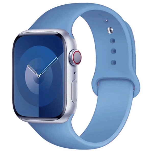 Silikonarmband för Apple Watch armband 44mm 45mm 40mm 41mm 42-38mm 45 mm sportarmband iwatch serie 8 7 6 5 4 3 SE 9 Ultra 2 49mm 75 Mist Blue 49mm-42-44-45mm M-L