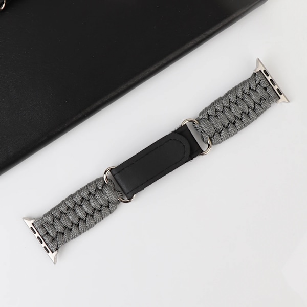 Rem För Apple Watch Band Ultra 49Mm 9 8 7 45Mm 41Mm Utomhus Sport Watchband Iwatch Series Se 6 5 4 3 44Mm 42 Mm 40Mm Nylonrep Grey 49mm