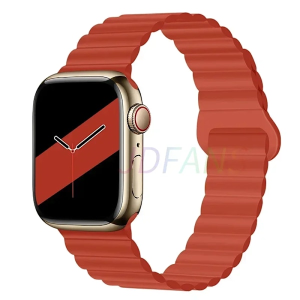 Magnetisk Rem För Apple Klocka Band 45Mm 38Mm 49Mm 40Mm 42Mm 41Mm Silikone Sport Armband Iwatch Serie Ultra 9 6 5 7 8 Se 44Mm 1 orange 38mm 40mm 41mm