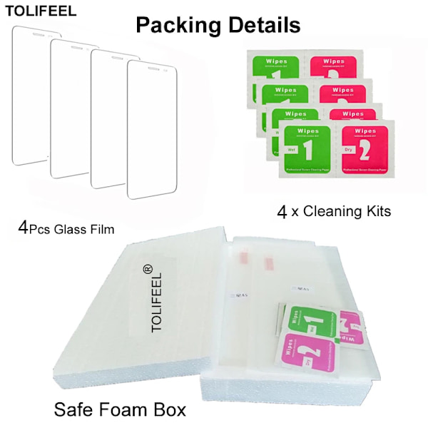 4 st Härdat Glas för Huawei Honor 20 Pro 10i 10 Lite 9 9i 9S 9C 9X Lite 8 8X 8C 6X 7C 6A Skärmskyddsfilm Telefonglas For Honor 6A 4 Pieces