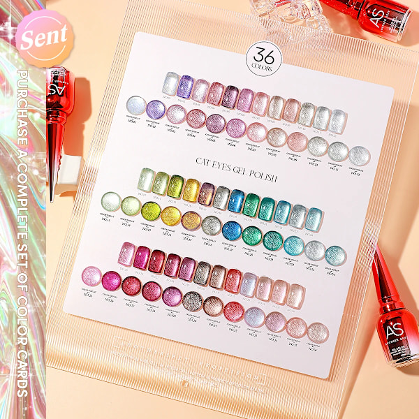 AS 15ml Magnetisk Katt Gel Nagellack Cat Eye Glitter Effekt Semi Permanent 36 Färger Soak Off UV Gel Lack Manikyr Nagelkonst YRM 13