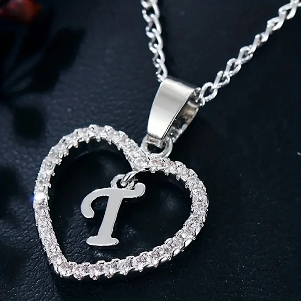 Bohemiskt Hjärta-format Brevhänge Halsband, Bröllopsfestgåva För Män Och Kvinnor, Delikat Gåva För Män Och Kvinnor T