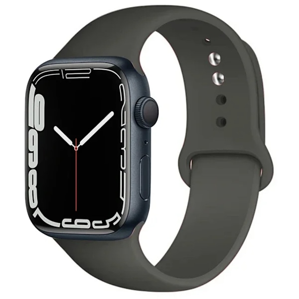Silikonarmband för Apple Watch-armband 44mm 45mm 40mm 41mm 42-38mm 45 mm sportarmband iwatch serie 8 7 6 5 4 3 SE 9 Ultra 2 49mm 26 sport grey 38 40 41 S10-42mm SM