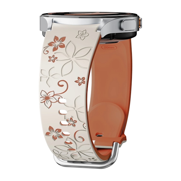 Graverat silikonarmband för Samsung Galaxy Watch 7 FE/6 4 Classic/5 Pro 45 Utan Glipor Sportarmband Galaxy Watch 7 Armband 44mm 40mm Starlight-brown Galaxy Watch7 40mm