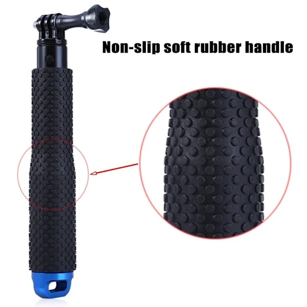 Handhållet Utdragbart GoPro Selfie Stick Aluminium Monopod Go Pro Stativ för GoPro Hero 9 8 7 6 5 SJCAM SJ8 Sj6 Xiaomi Tillbehör Blue
