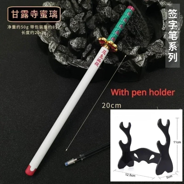 17 stilar Japan Anime Demon Model Gel Pen 0,5 mm Svart Refill Cosplay Prop Kid Student Present SlayerWeapon Sword C-tool carrier