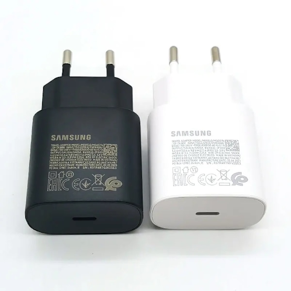 Samsung Laddare 25W Super Snabbladdningsadapter 1.8M Typ C-kabel för Galaxy S20 S21 S22 S23 S24 Ultra Z Flip Fold 6 5 4 3 2 Black-With 3A Cable