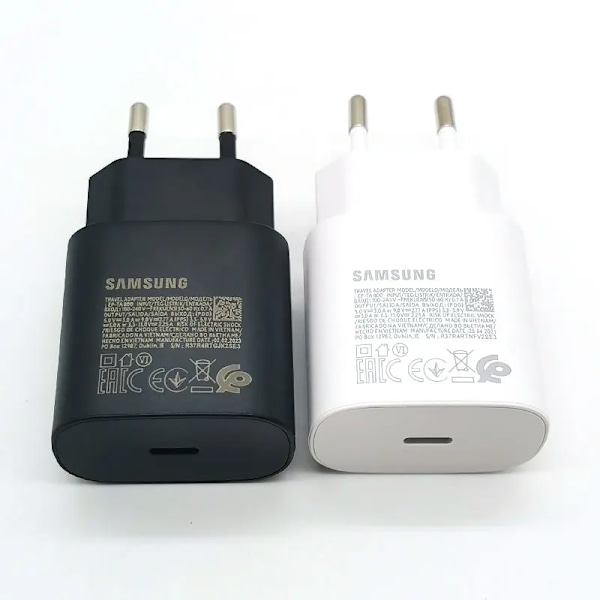 Samsung Laddare 25W Super Snabbladdningsadapter 1.8M Typ C-kabel för Galaxy S20 S21 S22 S23 S24 Ultra Z Flip Fold 6 5 4 3 2 White-Charger Only