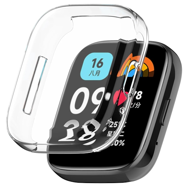 TPU Skyddsfodral För Xiaomi Redmi Watch 3 active Fulltäckande Skärmskydd För Redmi Watch 3 Smartklocka Stötfångarskal Clear Mi Watch Lite 3