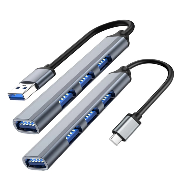 HUB USB 3.0 4 Ports S6 Typ C 3.1, Répartiteur Multi USB, Adaptateur OTG för Xiaomi, Huawei, Lenovo, Macbook Pro, Port USB 3.0, 2.0 Type C 2.0