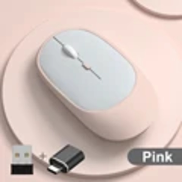Trådlös mus, laddningsbar mus, spelmus, dubbla lägen, Bluetooth-kompatibel 2,4G USB, tyst mus för bärbar dator, surfplatta, Macbook, mus D with adapter