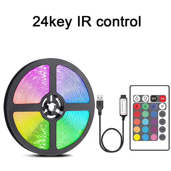 10m 20m Led Strip-ljus med 44-knapps fjärrkontroll 5050 RGB Tape Led Väggrum för Hem Sovrum Party Inredning TV Bakgrundsbelysning 24 key IR Control 3m