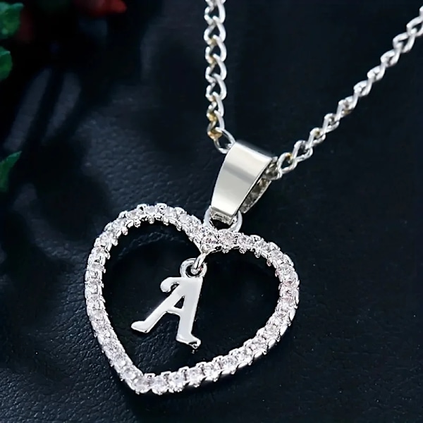 Bohemiskt Hjärta-format Brevhänge Halsband, Bröllopsfestgåva För Män Och Kvinnor, Delikat Gåva För Män Och Kvinnor A