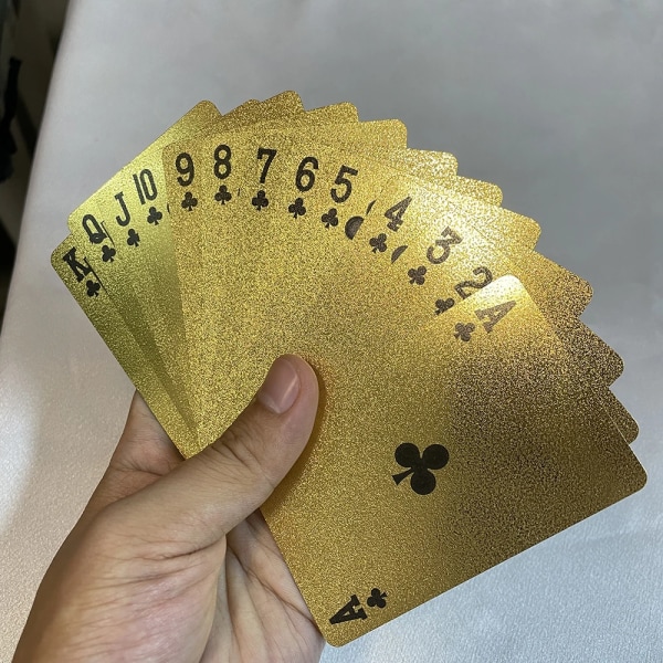 Vattentät Plast Poker Spelkort PET Bordsspel Halloween/Thanksgiving Day/Julgåva 24K Golden B491