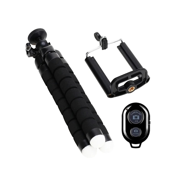 Telefonstativ Flexibelt Justerbart Mini Smartphone Stativ med Trådlös Fjärrkontroll och Klämma för Videoinspelning/Vloggning/Selfie Remote RedT
